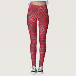 Chequered pattern Diagonal 2tn.b Red BG Leggings