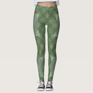 Chequered pattern diagonal 2tones.bx4x4 DGreen BG Leggings