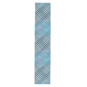 Chequered pattern diagonal grey 02.w Lblue BG Medium Table Runner