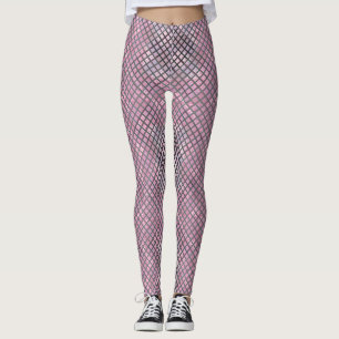 Chequered pattern diagonal grey 02.w Pink BG Leggings