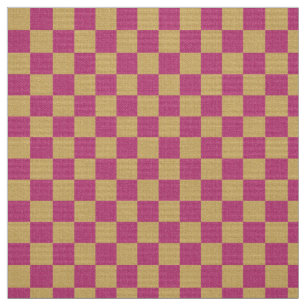 Chequered Pattern Gold Pink Glitter, Trendy Chic Fabric