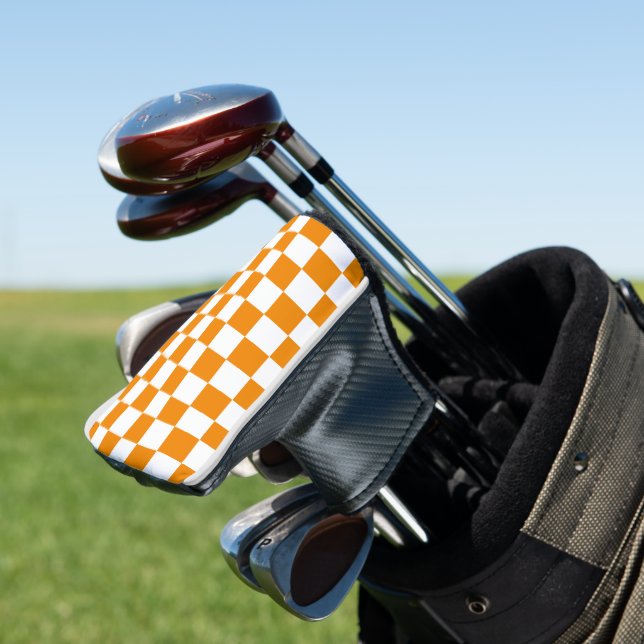 Chequered Pattern Golf Head Cover (In Situ)