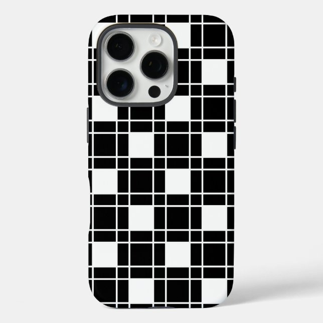 Chequered Pattern in Black and White Case-Mate iPhone Case (Back)