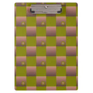 Chequered pattern in brown and olive green clipboard