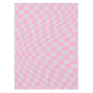 Chequered Pattern Lilac Pink Check Chequerboard Tablecloth