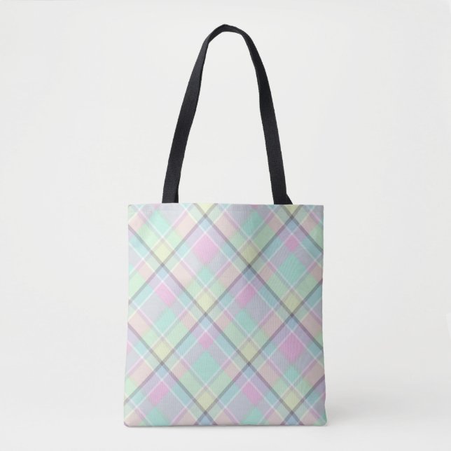 Chequered pattern of caramel colours. tote bag (Front)