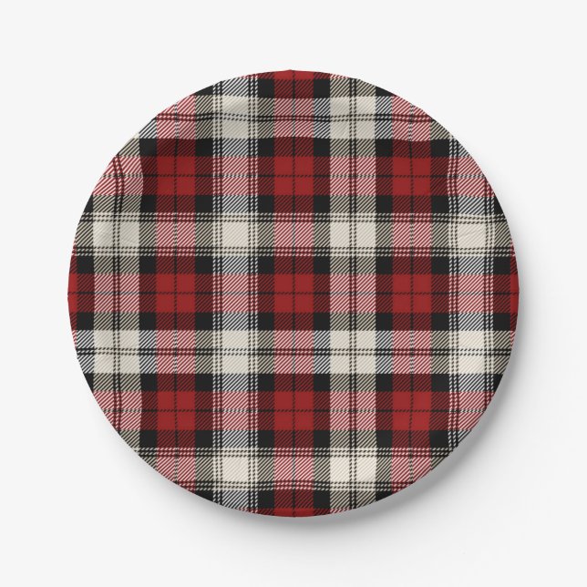 Chequered pattern paper plate (Front)