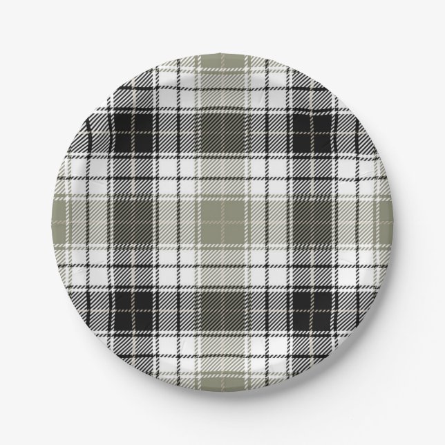Chequered pattern paper plate (Front)