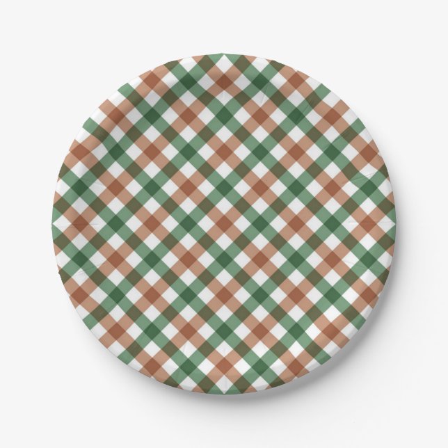 Chequered pattern paper plate (Front)