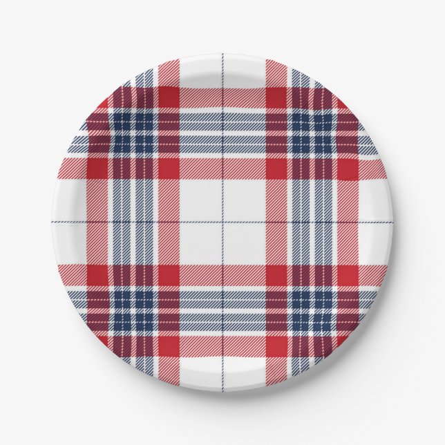Chequered pattern paper plate (Front)