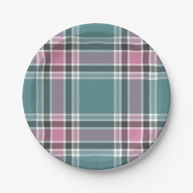Chequered pattern paper plate (Front)