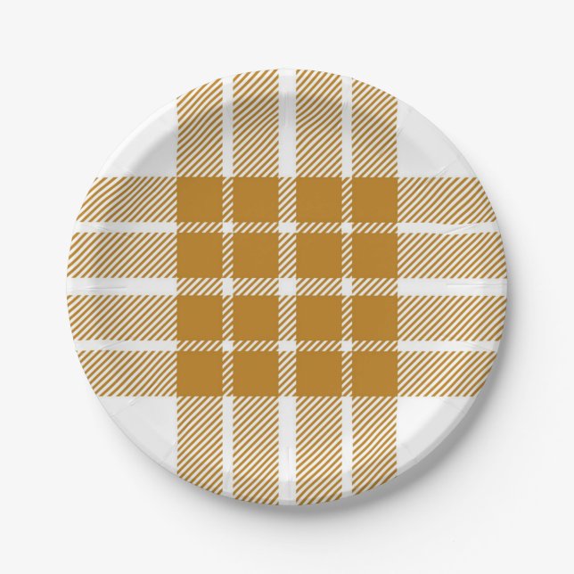 Chequered pattern paper plate (Front)