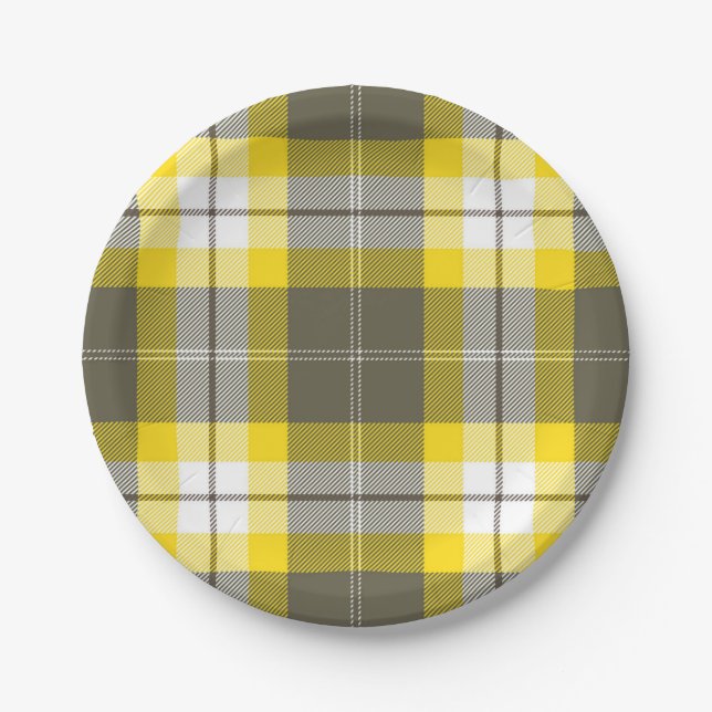 Chequered pattern paper plate (Front)