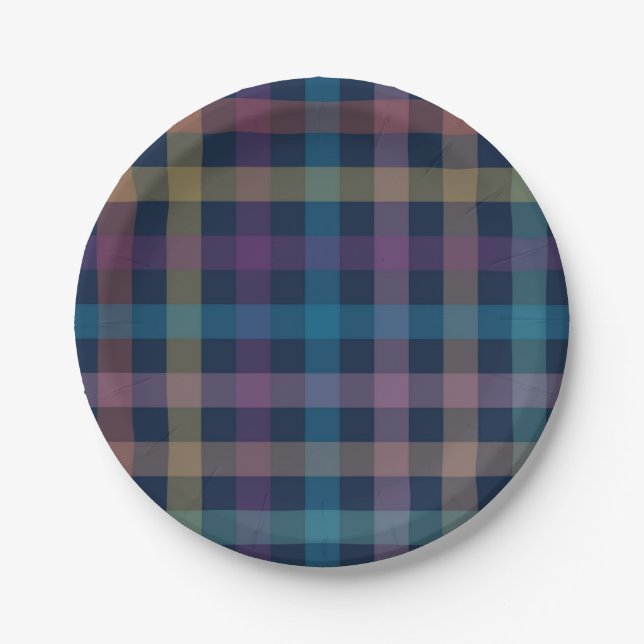 Chequered pattern paper plate (Front)