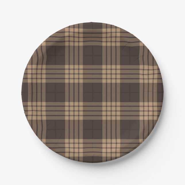 Chequered pattern paper plate (Front)