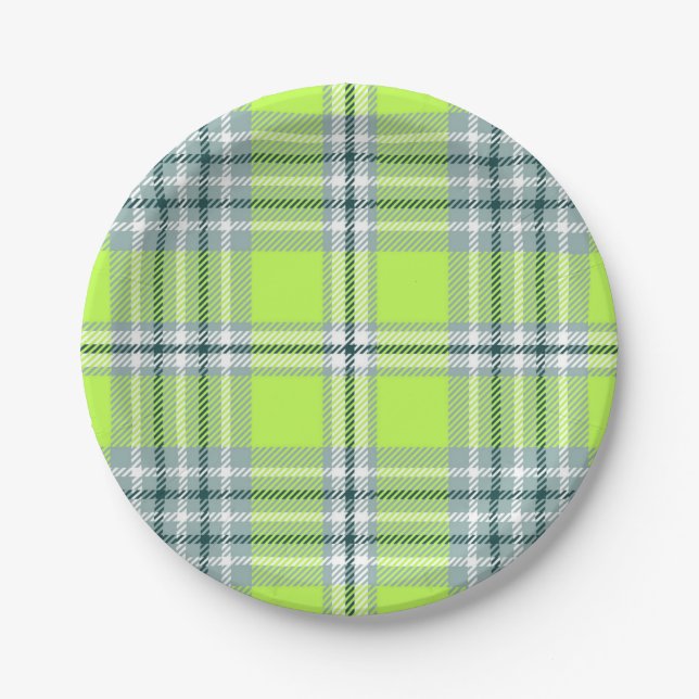 Chequered pattern paper plate (Front)