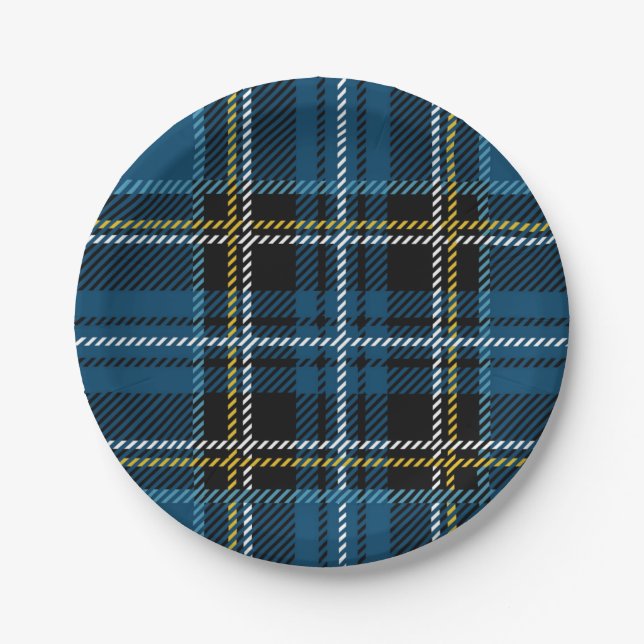 Chequered pattern paper plate (Front)