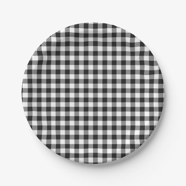 Chequered pattern paper plate (Front)