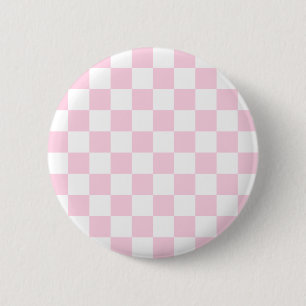 Chequered Pattern: Pink 6 Cm Round Badge