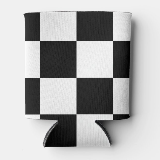 Chequered Pattern Print Can Cooler (Front)