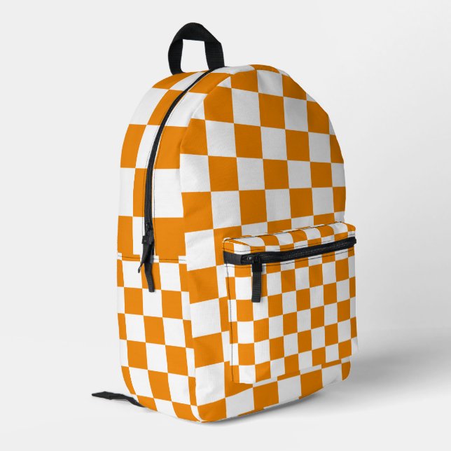 Chequered Pattern Printed Backpack (Back Corner Left)