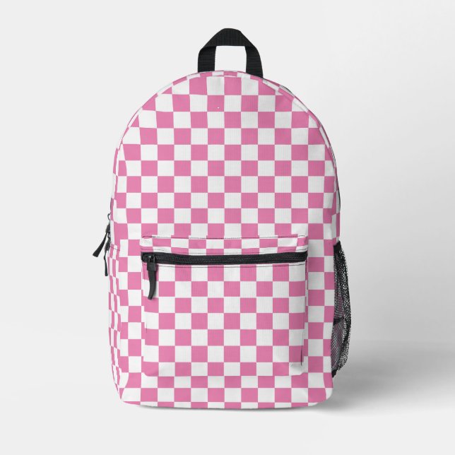 Chequered Pattern Printed Backpack (Front)
