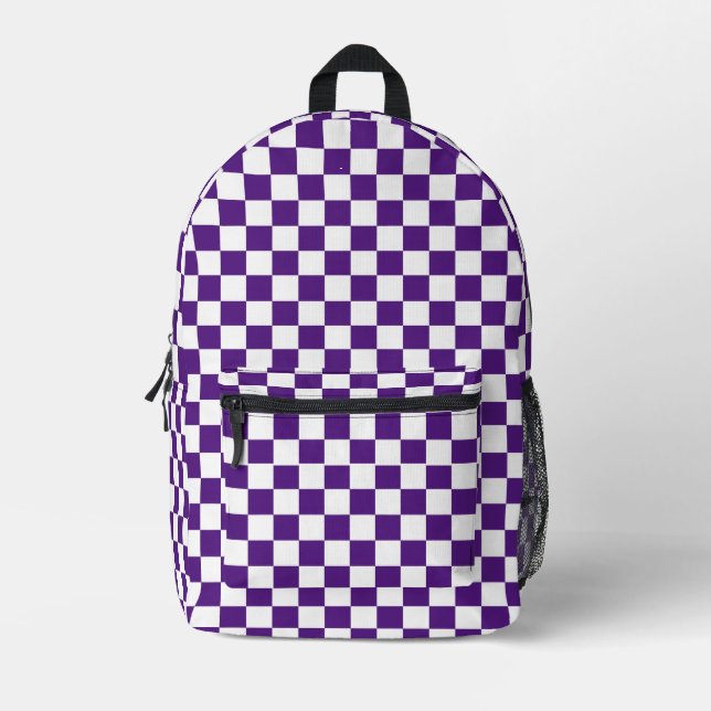 Chequered Pattern Printed Backpack (Front)