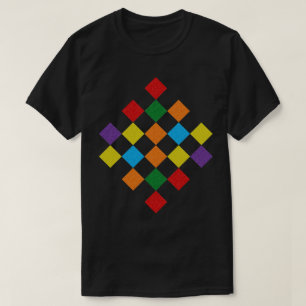 Chequered Pattern Rainbow Glitter Gay LGBT Pride T-Shirt