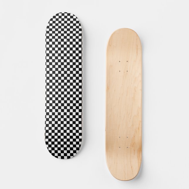 Chequered pattern shape skateboard (Front)