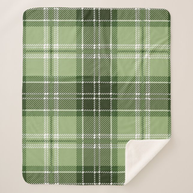 Chequered pattern sherpa blanket (Front)