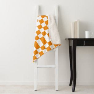 Chequered Pattern Sherpa Blanket