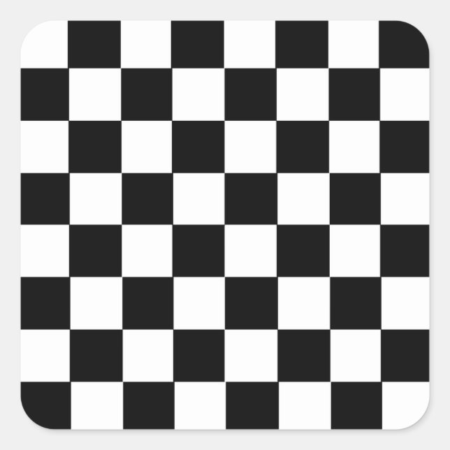Chequered Pattern Square Sticker (Front)