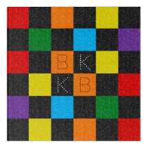 Chequered Pattern Stylish Rainbow LGBTQ Monogram