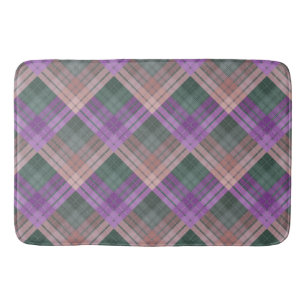 Chequered pattern with zig zag colouring bath mat