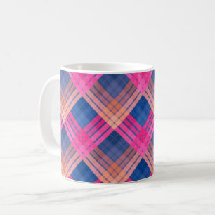 Chequered pattern with zig zag colouring coffee mug
