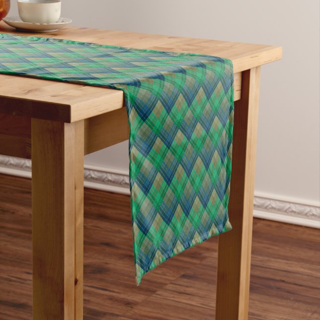 Chequered pattern with zig zag colouring short table runner (In Situ)