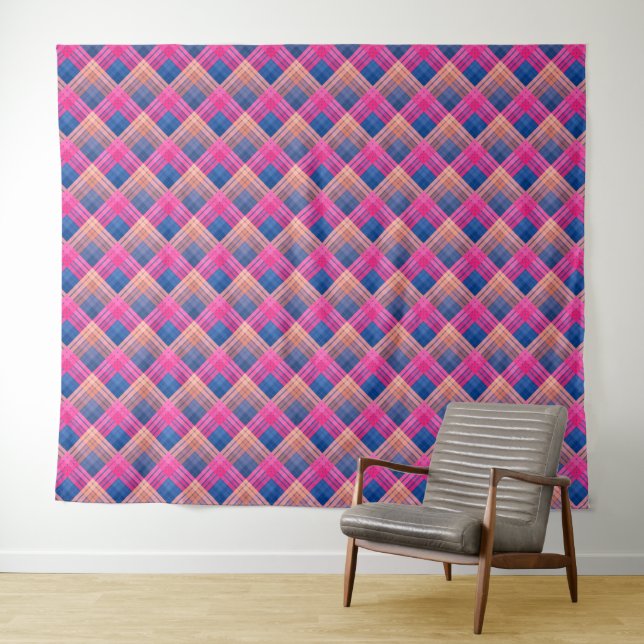 Chequered pattern with zig zag colouring tapestry (In Situ (Horizontal))