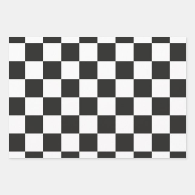 Chequered pattern wrapping paper sheet (Front)
