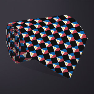 Chequered Philippines Flag Pattern Tie