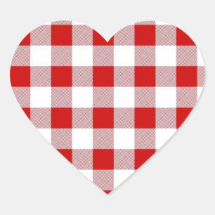 Chequered Picnic Cloth Heart Sticker
