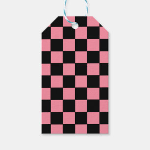 Chequered Pink and Black Gift Tags