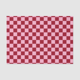 Chequered Pink and Burgundy Tissue Paper