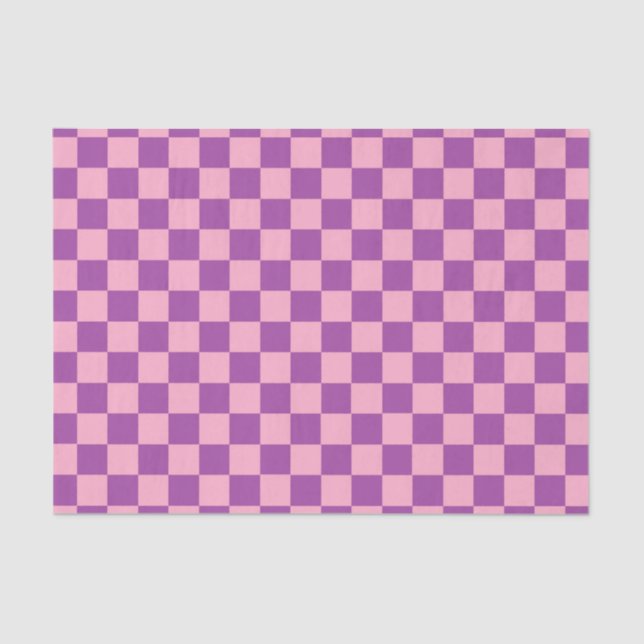 Chequered Pink and Purple Tissue Paper (Front)