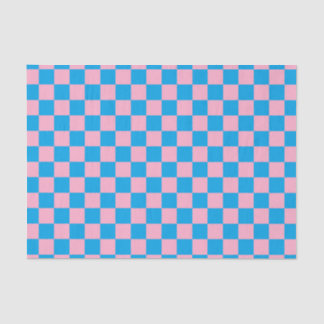 Chequered Pink and Turquoise Tissue Paper