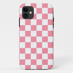 Chequered pink and White iPhone 11 Case