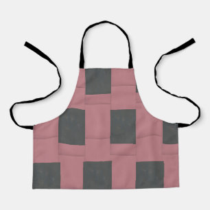 Chequered Pink Flower Abstract    Apron