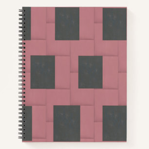 Chequered Pink Flower Abstract Notebook