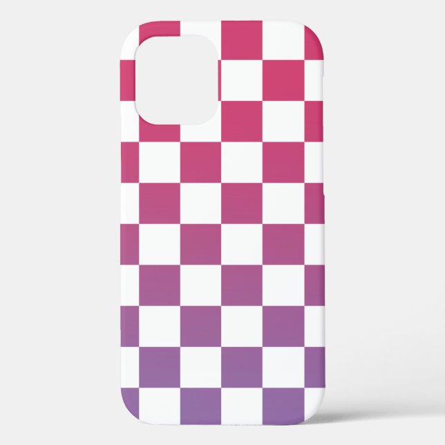 Chequered Pink to Purple Ombré Pattern Case-Mate iPhone Case (Back)