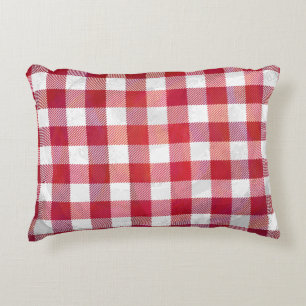 Chequered Plaid Black And White Decorative Cushion