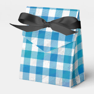 Chequered Plaid Black And White Favour Box